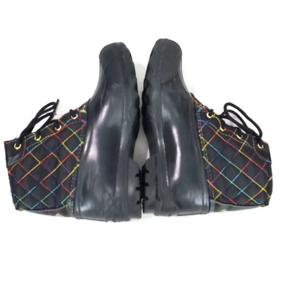 SPERRY GIRLS PORT BOOT RAIN BOOT - BLACK RAINBOW 3M DUCK BOOTS